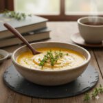 Ontstekingsremmend eten. Lunch pompoensoep met tijm